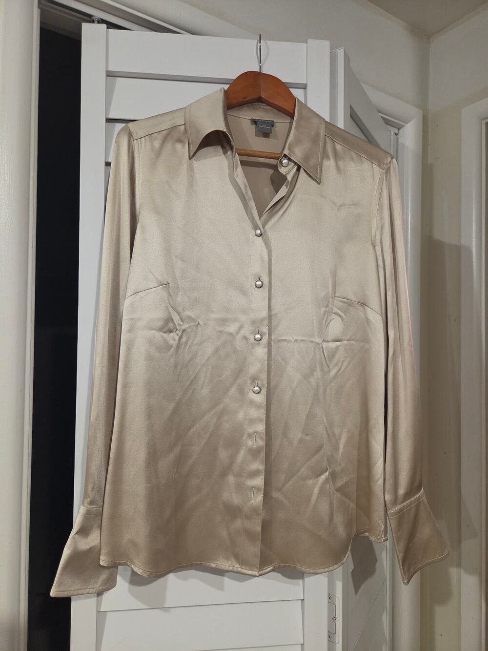 Ann Taylor 100% silk button down blouse